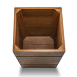 10" Traditional Solid Teak Small Waste Basket - Homeroots - Flyclothing LLC