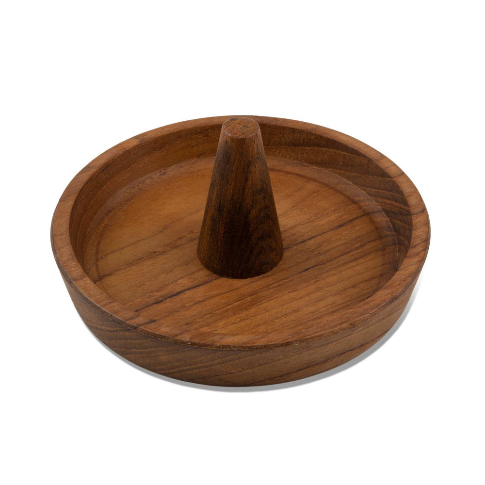 Traditional Solid Teak Ring Cone Jewelry Dish - Homeroots - Flyclothing LLC