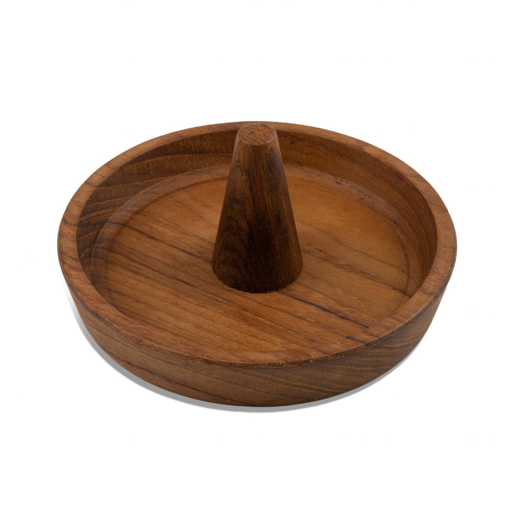 Traditional Solid Teak Ring Cone Jewelry Dish - Homeroots - Flyclothing LLC