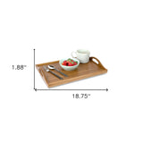 Designer Solid Teak 19" Serving Tray - Homeroots - Flyclothing LLC