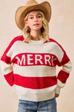BiBi Christmas Merry Lettering Sweater - Trendsi - Flyclothing LLC