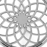 26" Silver Aluminum Open Lattice Round Top End Table - Homeroots - Flyclothing LLC