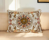 14" X 20" Beige Cotton Throw Pillow With Embroidery - Homeroots - Flyclothing LLC