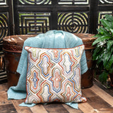 18" Beige and Brown Cotton Throw Pillow With Embroidery - Homeroots - Flyclothing LLC