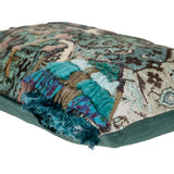 14" X 20" Beige and Green Cotton Throw Pillow With Fringe - Homeroots - Flyclothing LLC