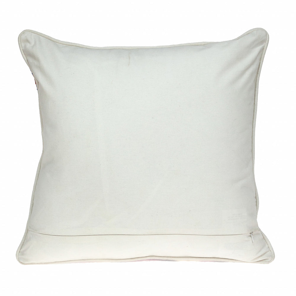 20" Beige and Pink Cotton Throw Pillow - Homeroots - Flyclothing LLC