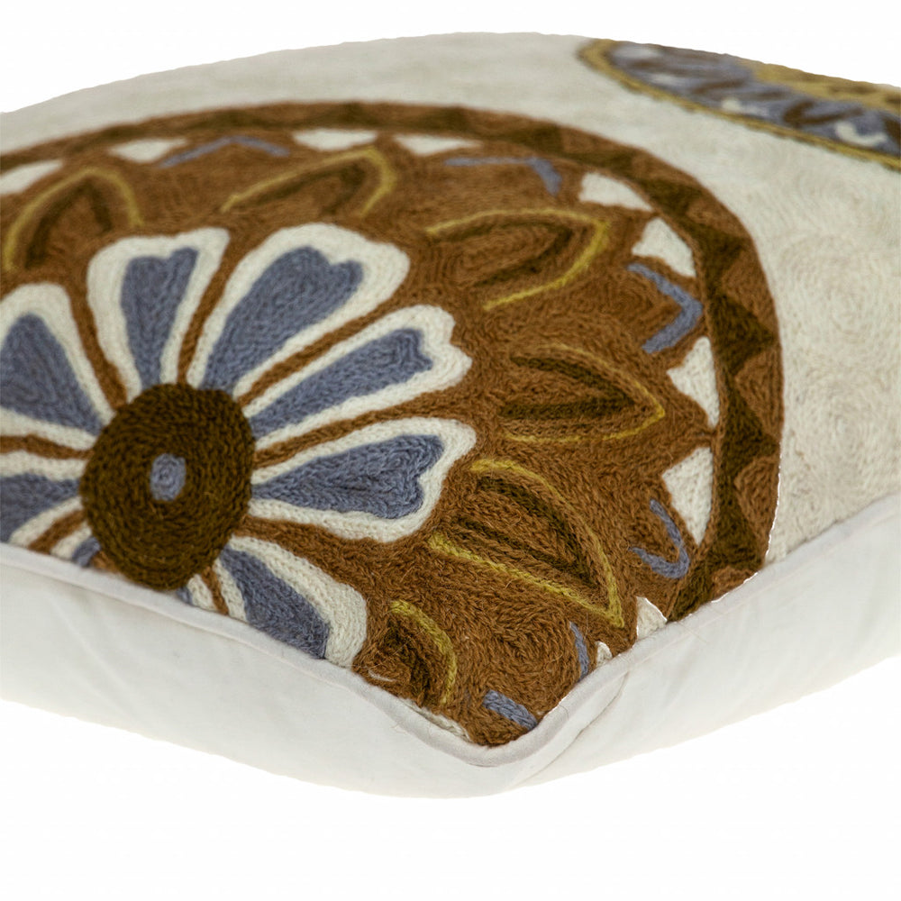 20" Beige and Brown Cotton Throw Pillow - Homeroots - Flyclothing LLC