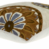 20" Beige and Brown Cotton Throw Pillow - Homeroots - Flyclothing LLC