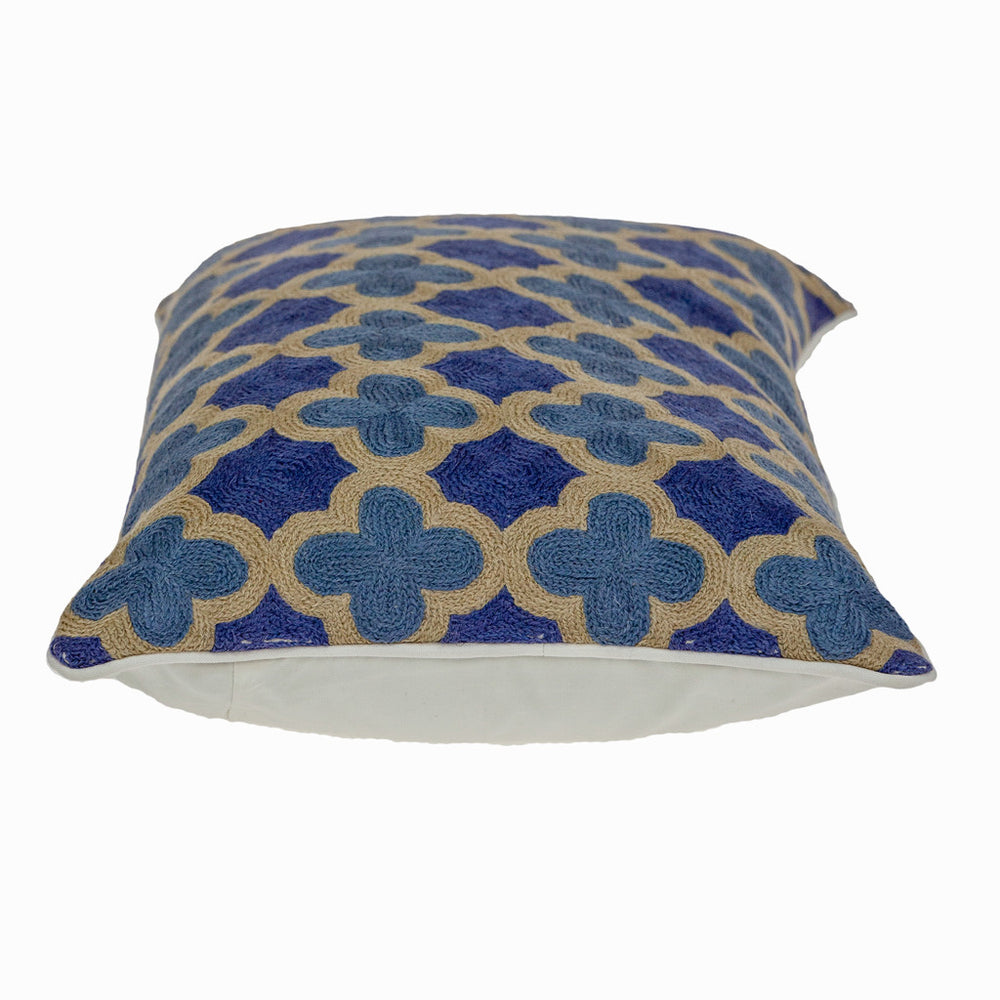 12" X 20" Blue Cotton Throw Pillow - Homeroots - Flyclothing LLC