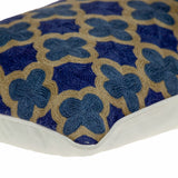 12" X 20" Blue Cotton Throw Pillow - Homeroots - Flyclothing LLC