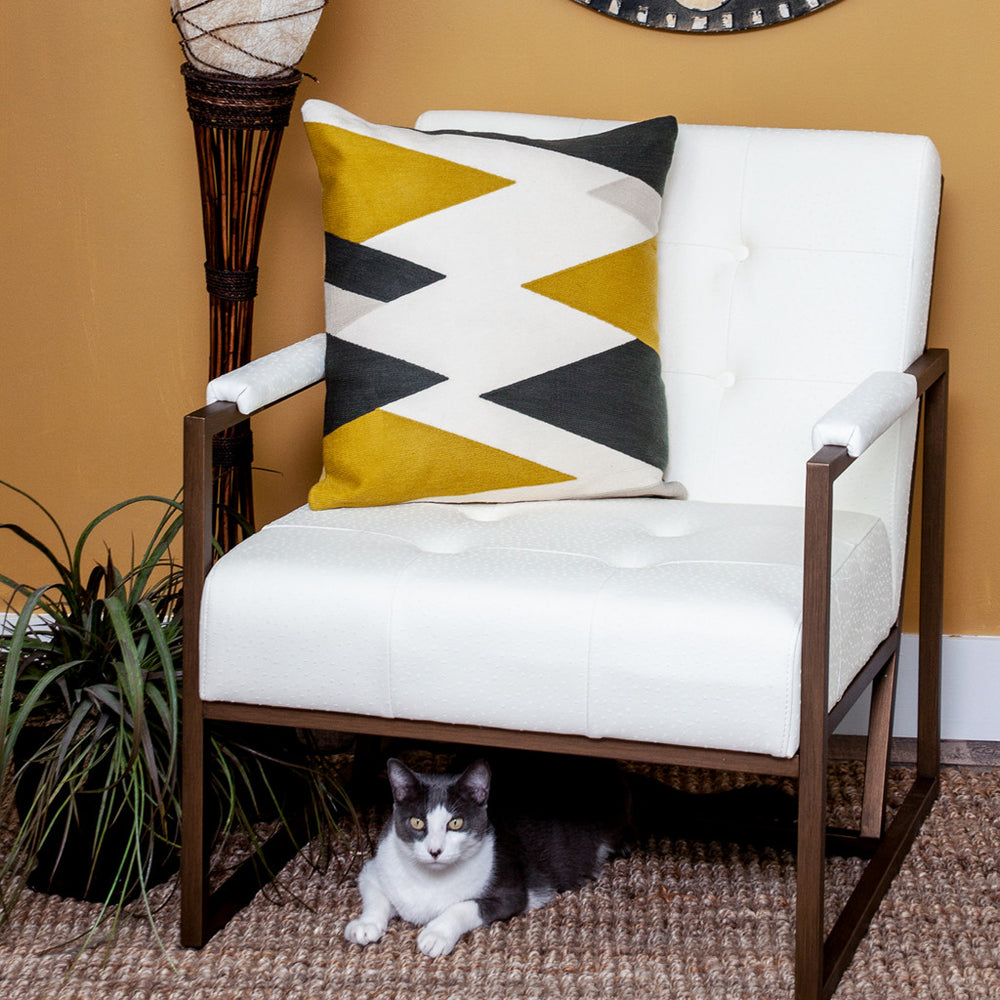 20" White and Black Cotton Throw Pillow - Homeroots - Flyclothing LLC