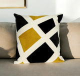 20" Black and Yellow Cotton Throw Pillow - Homeroots - Flyclothing LLC