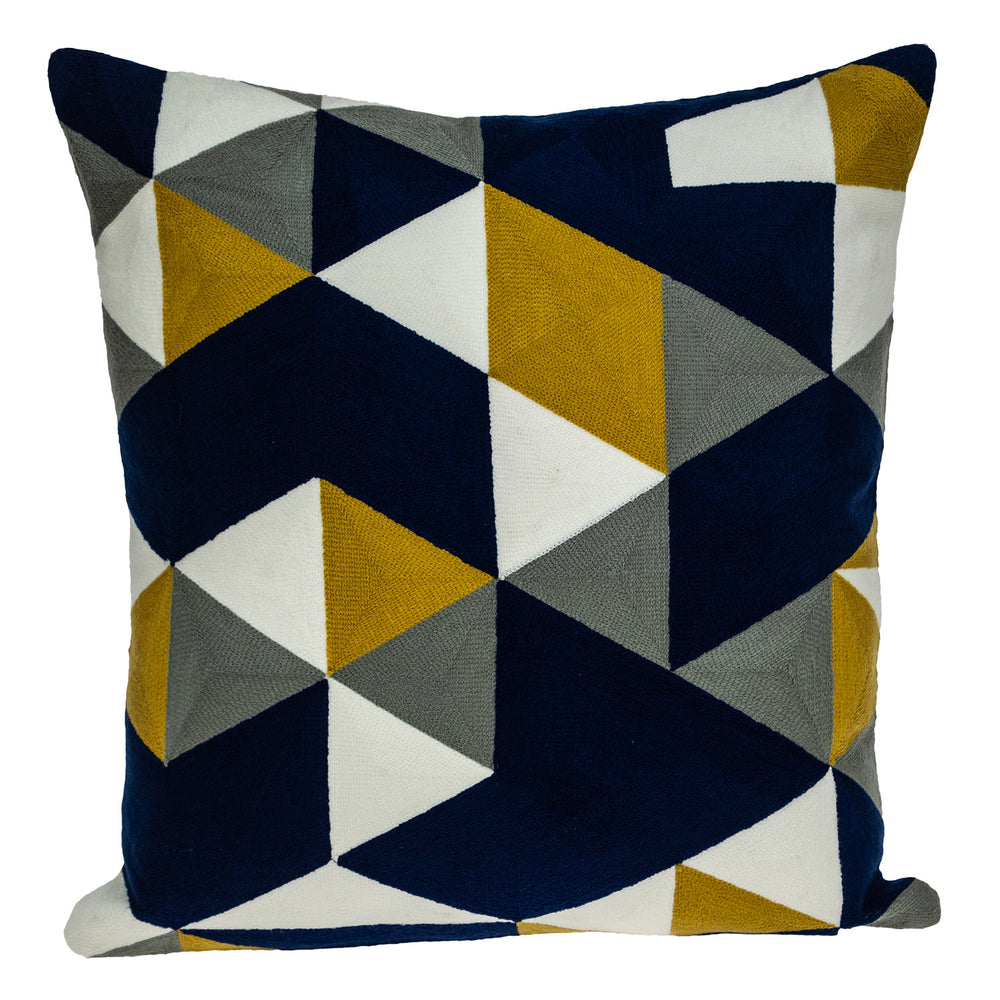 20" Blue and White Cotton Throw Pillow - Homeroots - Flyclothing LLC