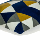 20" Blue and White Cotton Throw Pillow - Homeroots - Flyclothing LLC