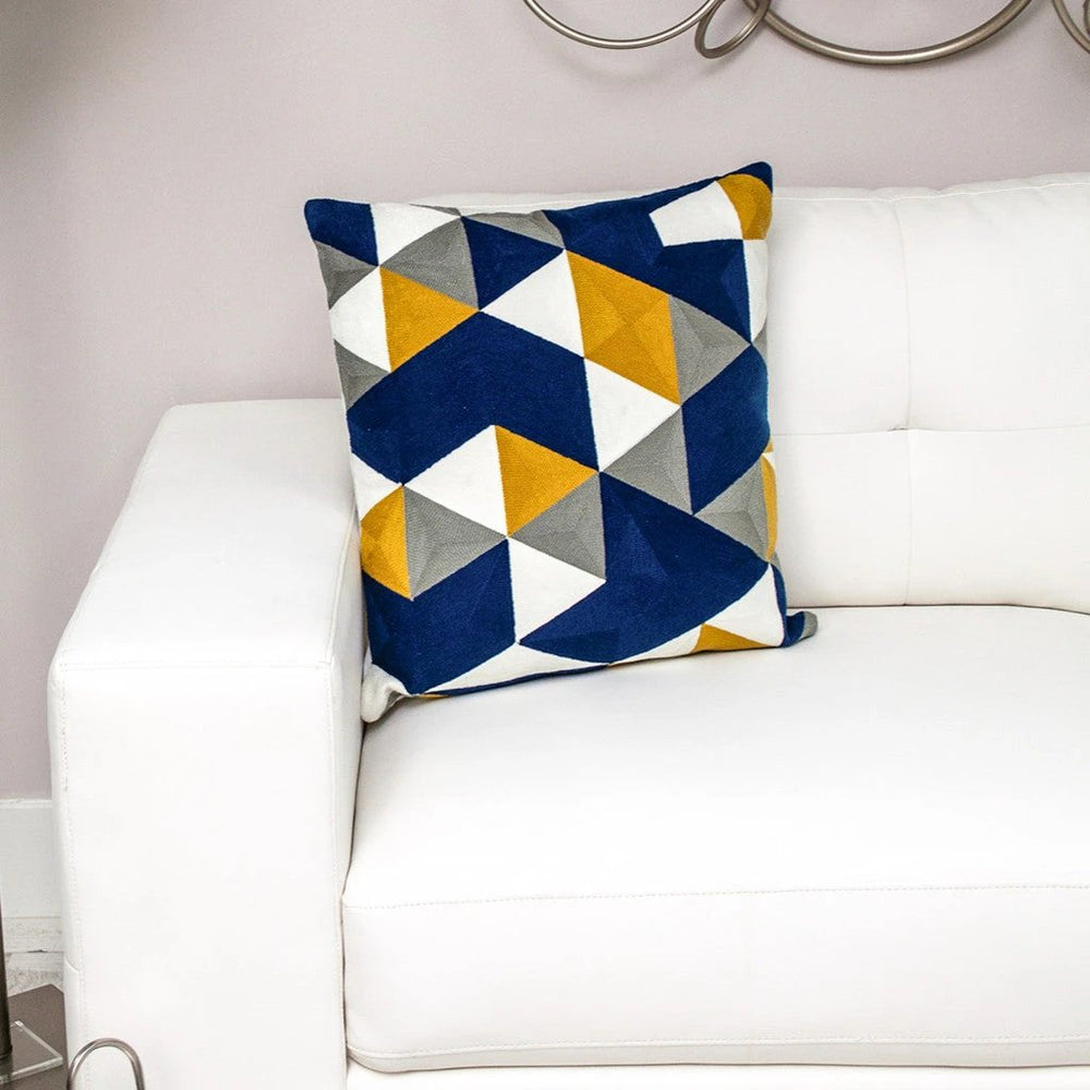 20" Blue and White Cotton Throw Pillow - Homeroots - Flyclothing LLC