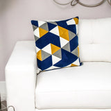 20" Blue and White Cotton Throw Pillow - Homeroots - Flyclothing LLC