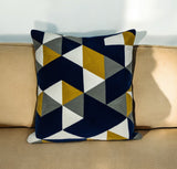 20" Blue and White Cotton Throw Pillow - Homeroots - Flyclothing LLC