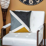 20" Black and Yellow Geometric Cotton Throw Pillow - Homeroots - Flyclothing LLC
