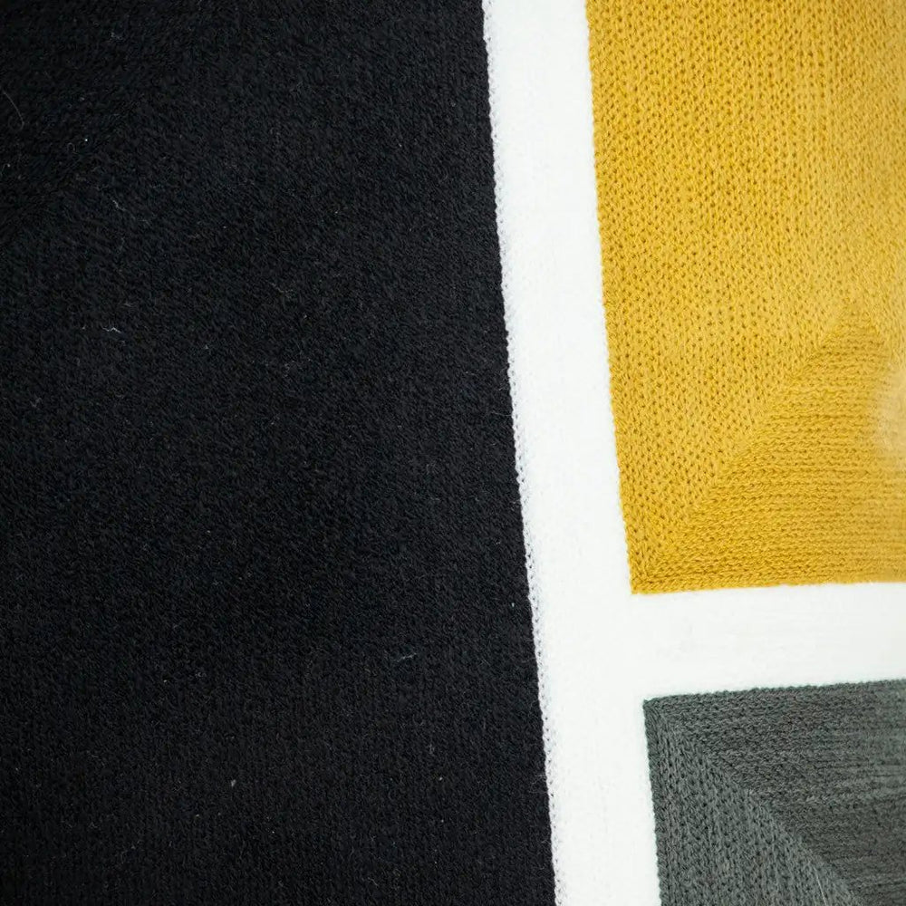 20" Black and Yellow Cotton Throw Pillow - Homeroots - Flyclothing LLC