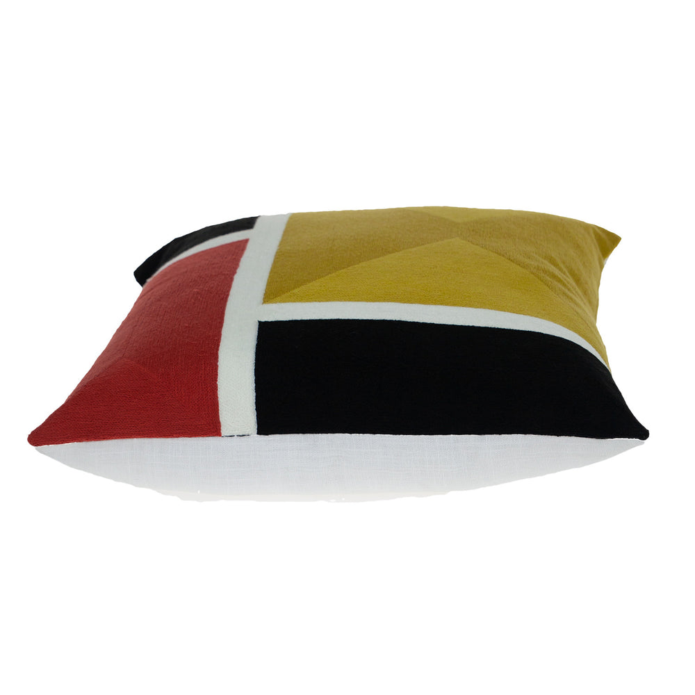 20" Mustard Yellow and Black Cotton Throw Pillow - Homeroots - Flyclothing LLC