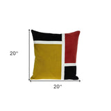 20" Mustard Yellow and Black Cotton Throw Pillow - Homeroots - Flyclothing LLC