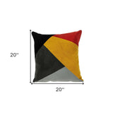 20" Mustard Yellow and Black Cotton Throw Pillow - Homeroots - Flyclothing LLC