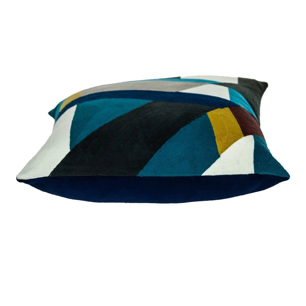 20" Blue and White Cotton Throw Pillow - Homeroots - Flyclothing LLC