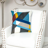 20" Blue and White Cotton Throw Pillow - Homeroots - Flyclothing LLC