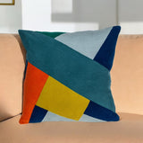 20" Blue and Yellow Cotton Throw Pillow - Homeroots - Flyclothing LLC