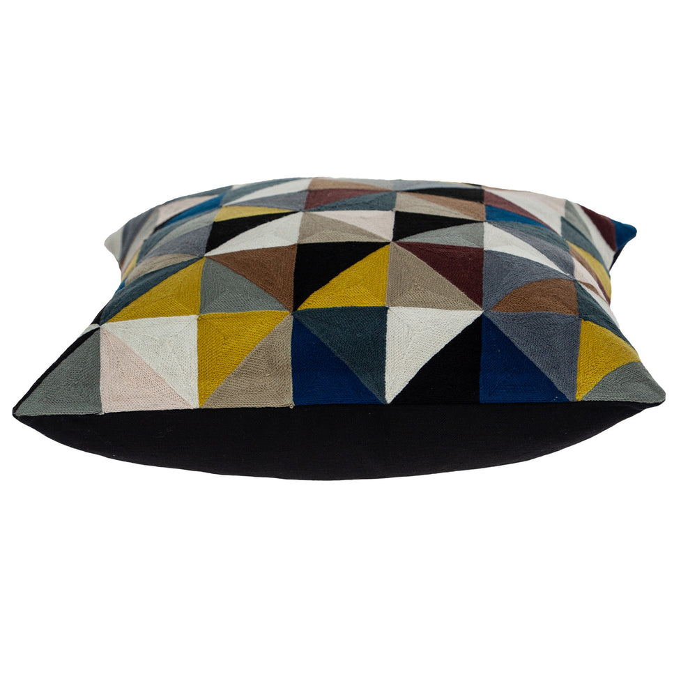 20" Black and Yellow Cotton Throw Pillow - Homeroots - Flyclothing LLC