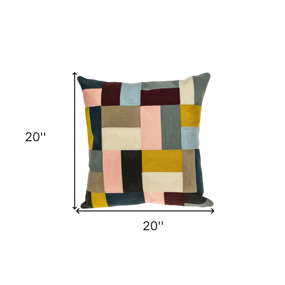 20" Mustard Yellow and Black Cotton Throw Pillow - Homeroots - Flyclothing LLC