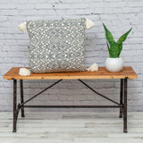 20" x 20" Black and Cream Bohemian Pattern Square Accent Throw Pillow with Tassel - Homeroots - Flyclothing LLC