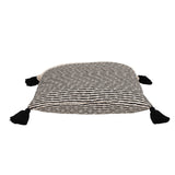 20" x 20" Beige Stripe Pattern Square Accent Throw Pillow with Tassel - Homeroots - Flyclothing LLC