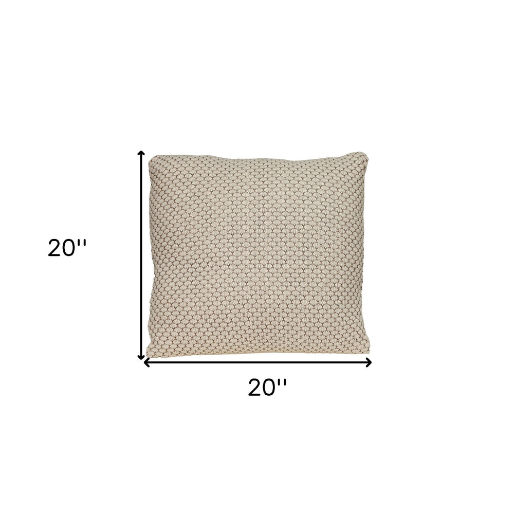 20" x 20" Beige and Pink Woven Square Accent Throw Pillow - Homeroots - Flyclothing LLC