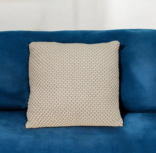 20" x 20" Beige and Pink Woven Square Accent Throw Pillow - Homeroots