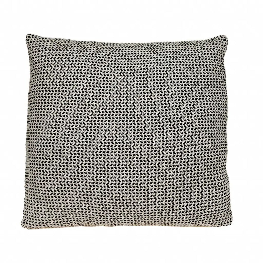 20" x 20" Black and Beige Woven Square Accent Throw Pillow - Homeroots - Flyclothing LLC