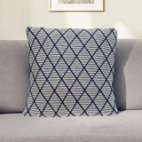 20" x 20" Blue Argyle Transitional Accent Throw Pillow - Homeroots - Flyclothing LLC