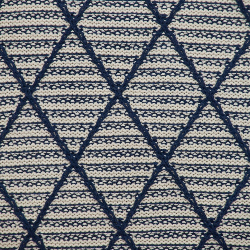 20" x 20" Blue Argyle Transitional Accent Throw Pillow - Homeroots - Flyclothing LLC