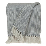 Handloomed Dark Gray Cotton Throw Blanket with Tassels - Homeroots - Flyclothing LLC
