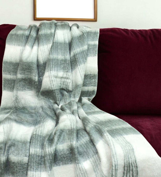 Transitional Gray and White Woven Handloom Throw - Homeroots - Flyclothing LLC