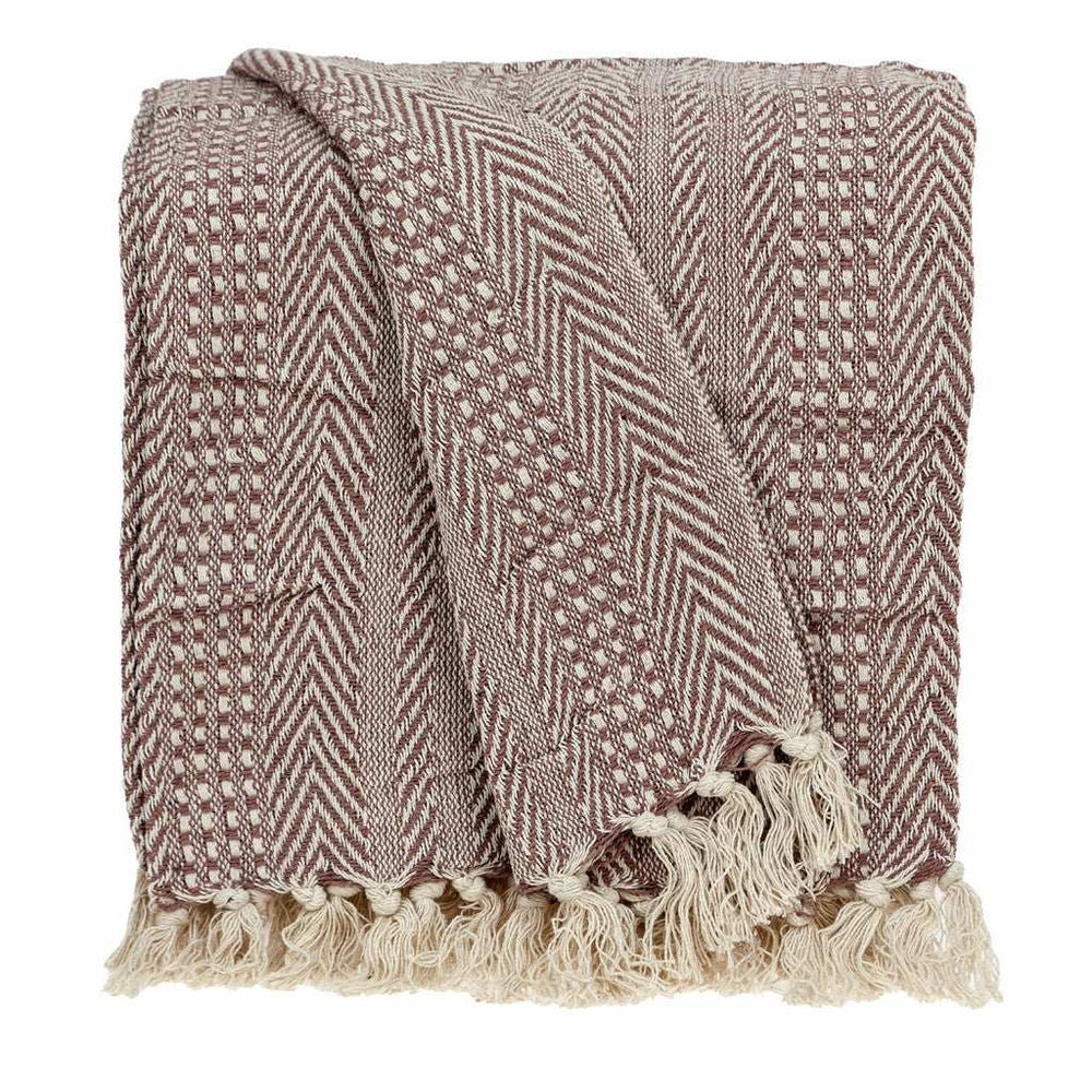 Brown and Beige Woven Herringbone Handloomed Throw - Homeroots - Flyclothing LLC