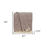 Brown and Beige Woven Herringbone Handloomed Throw - Homeroots - Flyclothing LLC
