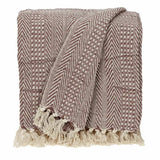 Brown and Beige Woven Herringbone Handloomed Throw - Homeroots - Flyclothing LLC