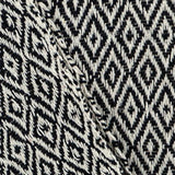 Boho Black and Beige Woven Diamond Pattern Throw with Tassels - Homeroots - Flyclothing LLC