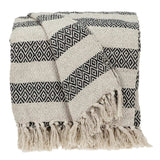 Black and Beige Diamond Weave Soft Cotton Handloom Throw - Homeroots - Flyclothing LLC