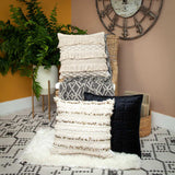 Grey and Beige Handloom Geometric Woven Throw Blanket - Homeroots - Flyclothing LLC
