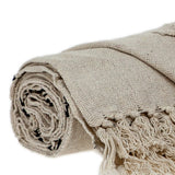 52" X 67" Beige and Black Woven Cotton Striped Throw Blanket with Tassels - Homeroots - Flyclothing LLC