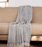 52" X 67" Beige and Black Quilted Cotton Abstract Throw Blanket - Homeroots - Flyclothing LLC