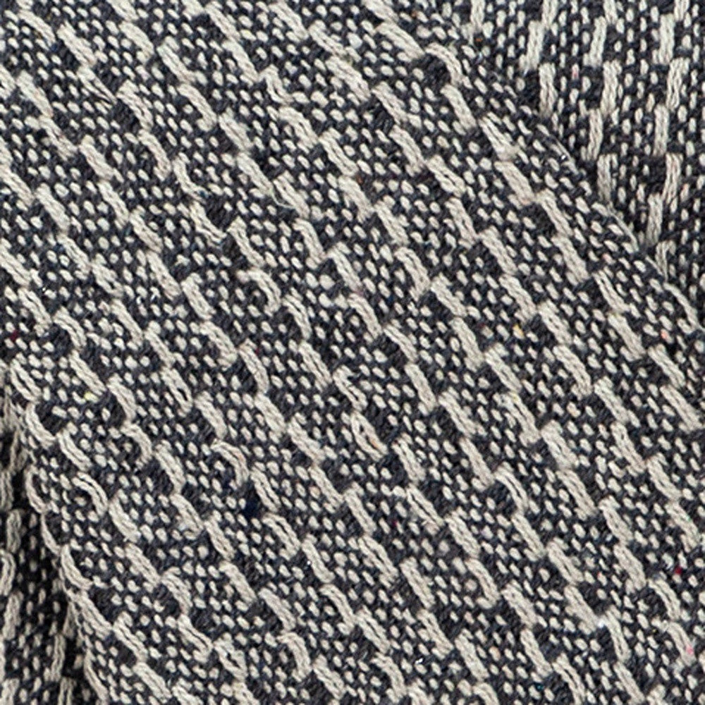 52" X 67" Beige and Black Quilted Cotton Abstract Throw Blanket - Homeroots - Flyclothing LLC