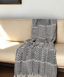 52" X 67" Beige and Black Quilted Cotton Abstract Throw Blanket - Homeroots - Flyclothing LLC